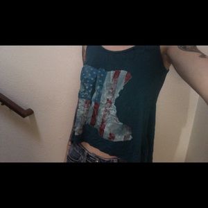 American flag boot low crop top